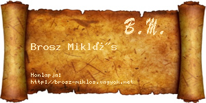 Brosz Miklós névjegykártya